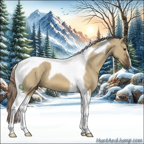 Horse Color:Chocolate Palomino Dun Tobiano