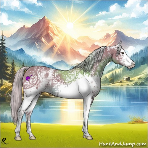 Horse Color:Watercolor White Spotted Chocolate Palomino 
