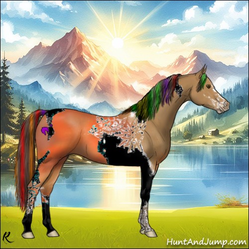 Horse Color:Painted Buckskin Sabino Tobiano