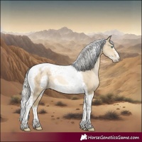 Horse Color:Silver Smoky Grullo Pearl Tobiano Frame 