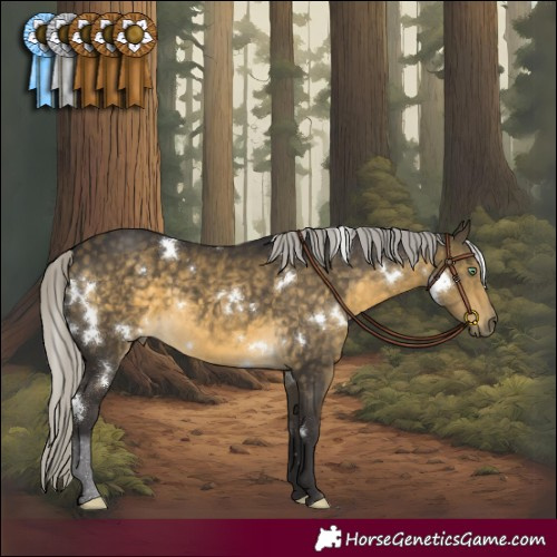 Horse Color:White Spotted Silver Buckskin Mushroom Rabicano 