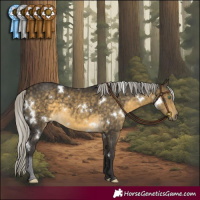 Horse Color:White Spotted Silver Buckskin Mushroom Rabicano