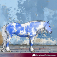 Horse Color:Watercolor White Spotted Silver Black Chinchilla 