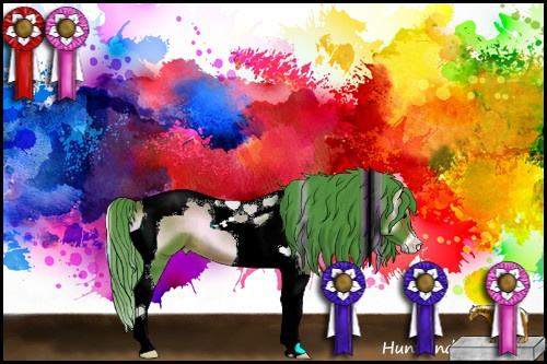 Horse Color:Watercolor Bay Onyx Tobiano