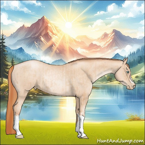 Horse Color:Gold Champagne Pearl Rabicano and Sable Champagne Pearl Rabicano