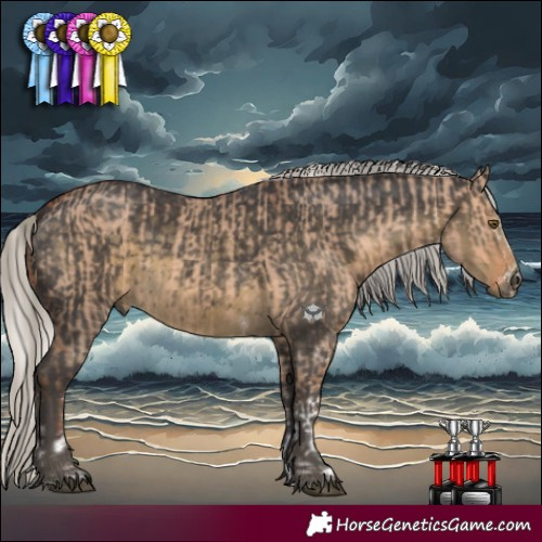 Horse Color:White Spotted Silver Bay Dun Mushroom and Silver Smoky Black Mushroom