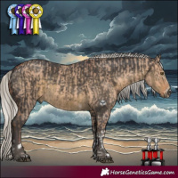 Horse Color:White Spotted Silver Bay Dun Mushroom and Silver Smoky Black Mushroom