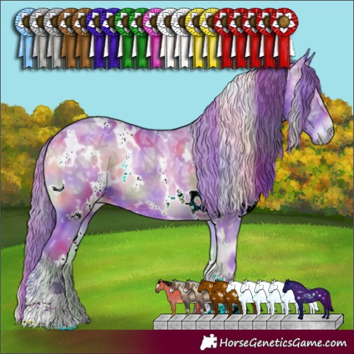 Horse Color:Nacre Watercolor White Spotted Red Onyx Ice