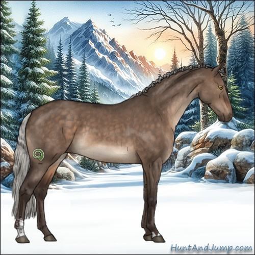 Horse Color:Silver Brown Dun Sabino Rabicano