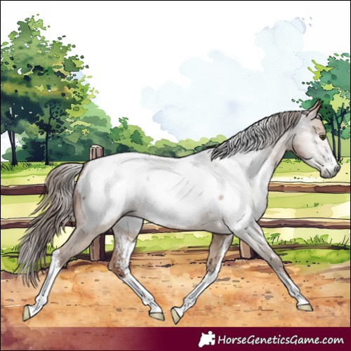 Horse Color:Gray Red Dun Sabino Near Fewspot