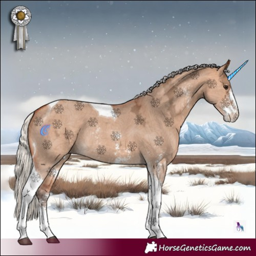Horse Color:Silver Bay Ice Dun Sabino Tobiano Rabicano