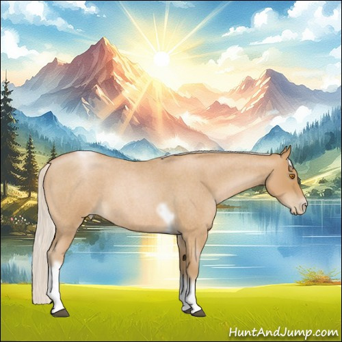 Horse Color:Silver Blue Roan Pearl Tobiano Frame