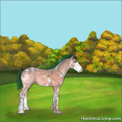 Horse Color:Painted Bay Ice Roan Splash 