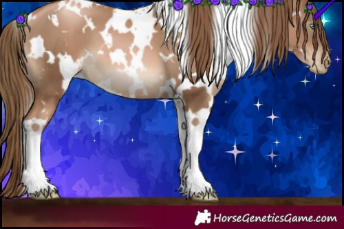 Horse Color:White Spotted Liver Chestnut Pearl 
