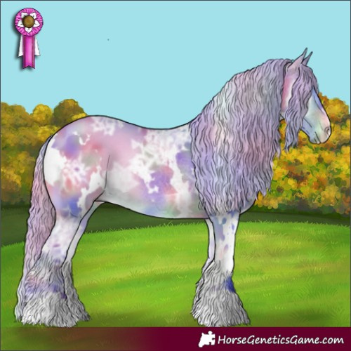 Horse Color:Nacre Watercolor White Spotted Silver Bay Ice Onyx