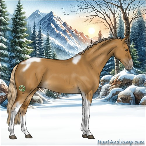 Horse Color:Chocolate Palomino Dun Tobiano Frame