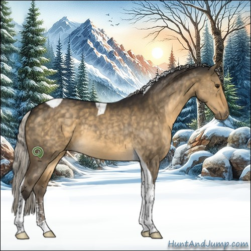 Horse Color:Silver Buckskin Dun Sabino Tobiano 