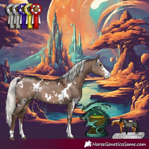 Horse Color:White Spotted Liver Red Dun Mushroom Sabino Rabicano 