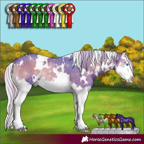 Horse Color:Watercolor White Spotted Silver Blue Onyx Splash 