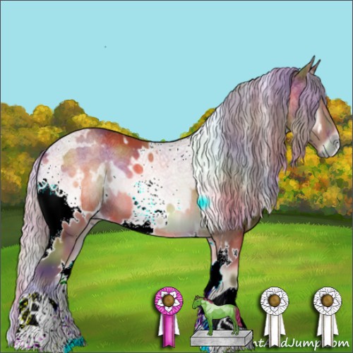 Horse Color:Nacre White Spotted Silver Bay Onyx 