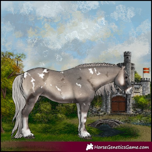 Horse Color:White Spotted Silver Blue Onyx Ice 
