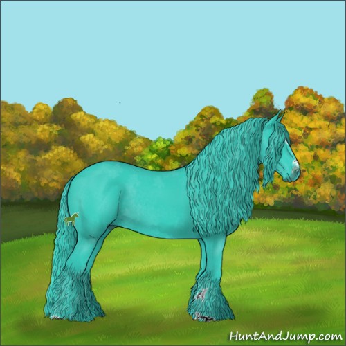 Horse Color:Watercolor Black Sabino Rabicano 