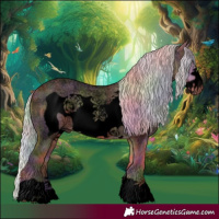 Horse Color:Void Nacre Silver Bay Roan Dun Frame 