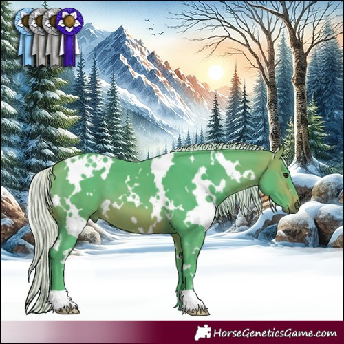 Horse Color:Watercolor White Spotted Silver Brown 