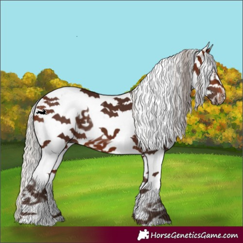Horse Color:White Spotted Silver Brown Frame 