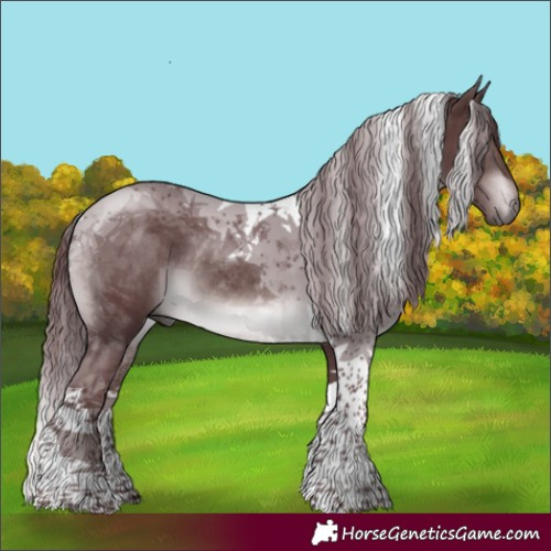 Horse Color:Platinum Chocolate Brown Tobiano Rabicano