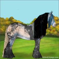 Horse Color:Void Watercolor Blue Onyx Ice Tobiano