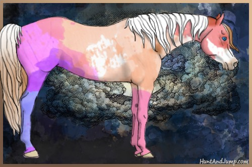 Horse Color:Red Roan Splash Tobiano Frame 