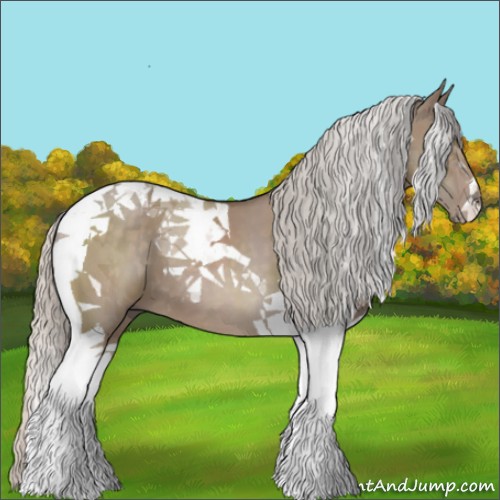 Horse Color:Silver Grullo Tobiano