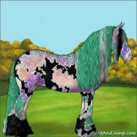 Horse Color:Watercolor White Spotted Bay Ice Onyx 