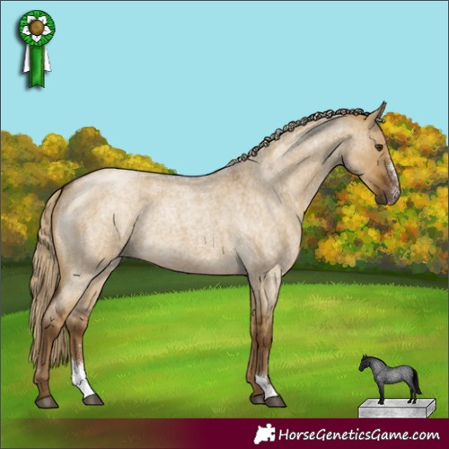 Horse Color:Chocolate Palomino Roan Dun Sabino 