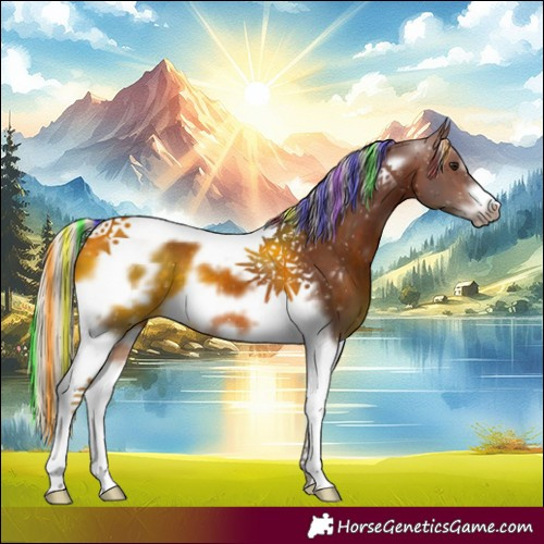 Horse Color:Painted Silver Brown Tobiano Frame
