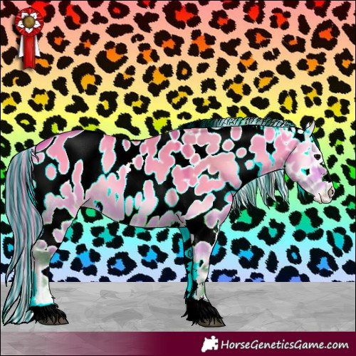 Horse Color:Painted Watercolor Bay Onyx Appaloosa 