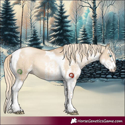Horse Color:White Spotted Chocolate Palomino Pearl Dun Tobiano 