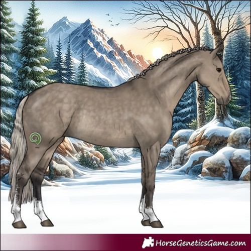Horse Color:Silver Smoky Grullo Sabino Rabicano 
