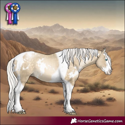Horse Color:White Spotted Silver Buckskin Pearl Dun Splash Tobiano 