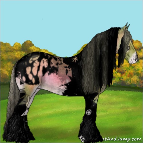 Horse Color:Void Watercolor Silver Blue Onyx Ice Tobiano Blanket 