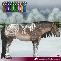 Horse Color:Brown Mushroom Tobiano Snowflake Varnish and Brown Dun Mushroom Tobiano