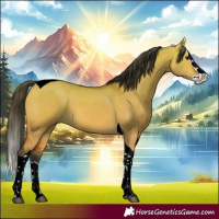 Horse Color:Bay Dun Splash Tobiano 