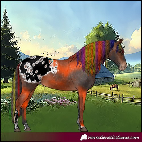 Horse Color:Painted Bay Tobiano Appaloosa