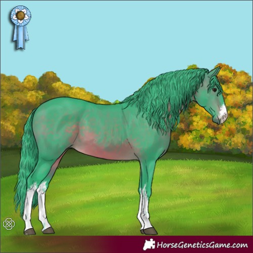 Horse Color:Watercolor White Spotted Brown 