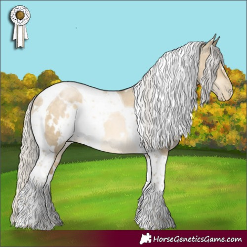 Horse Color:White Spotted Silver Buckskin Pearl Dun Tobiano 