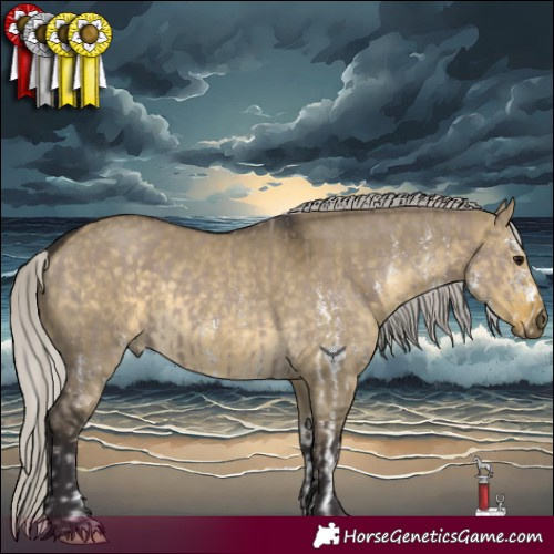 Horse Color:White Spotted Silver Grullo  and Silver Buckskin Dun Mushroom 