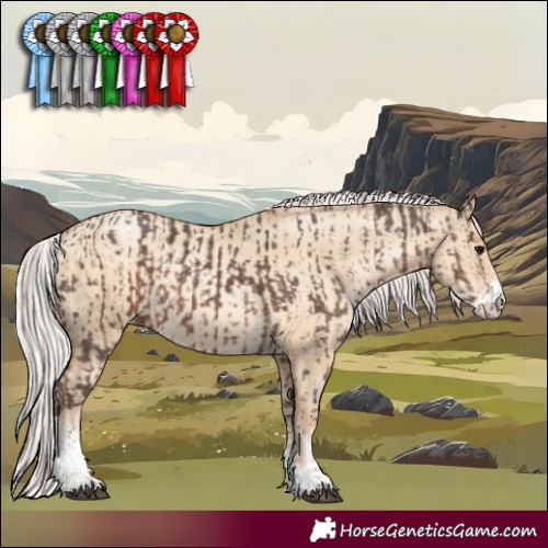 Horse Color:White Spotted Silver Black  and Silver Buckskin Pearl Dun Sabino 