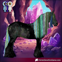 Horse Color:Void Painted Watercolor White Spotted Midnight Bay Ice Onyx Tobiano