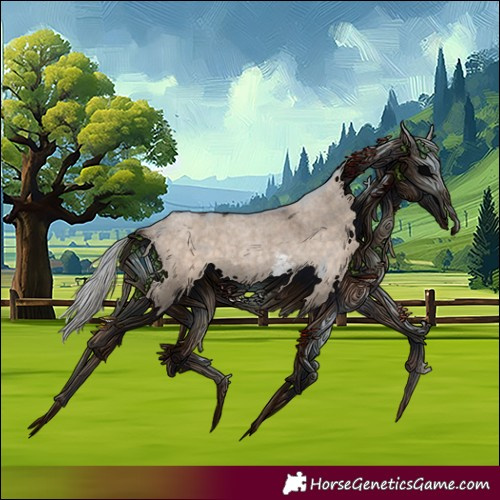 Horse Color:Silver Brown Roan Dun Sabino 
